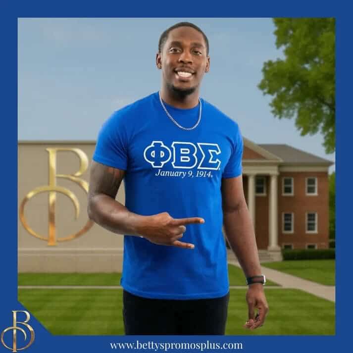 Blue Phi Beta Sigma founders day t-shirt featuring Greek letters celebrating Founders Day