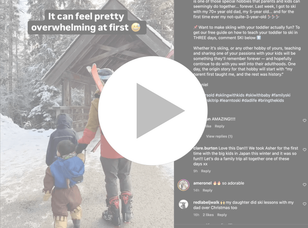 Instagram reel of our lessons with our toddler