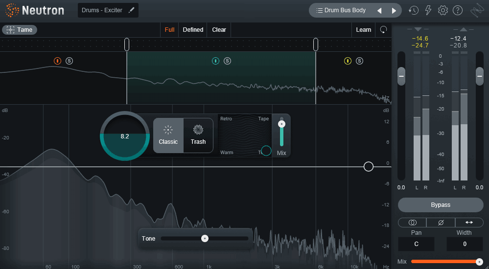 Adding saturation to your drums will glue them together dynamically