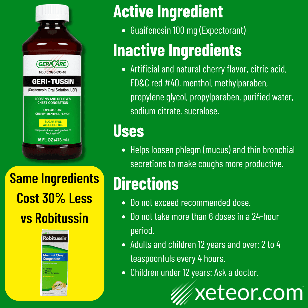 Cold Medicine Without Dextromethorphan - Geri-Tussin