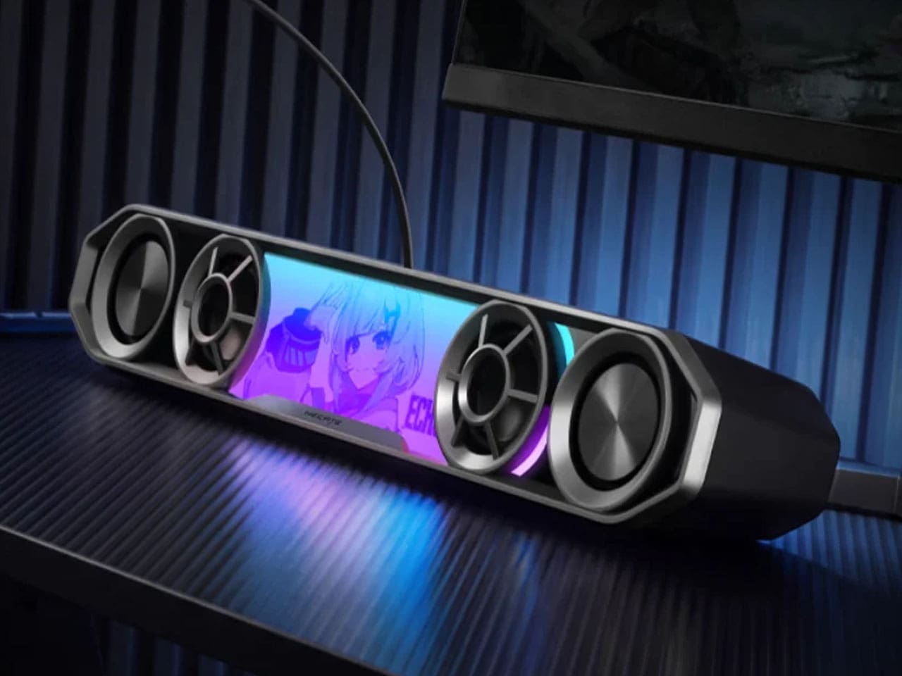 Close-up view of the Edifier Hecate G2000 Bar speaker design