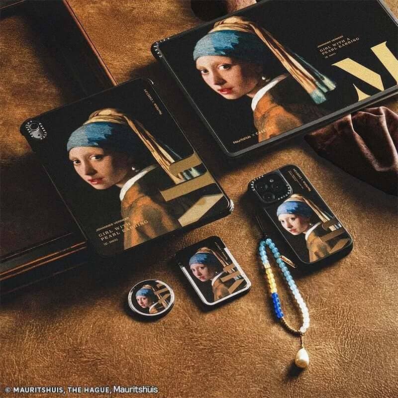 Elegant headphone case that channels the essence of Girl with a Pearl Earring.