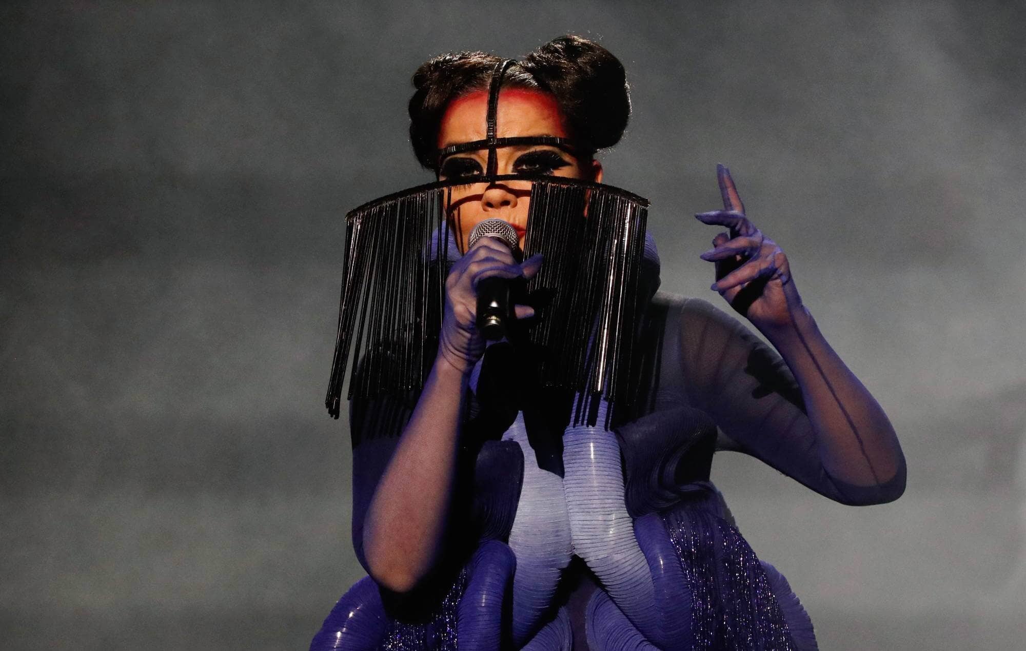 Rosalía and Björk performing at 2026 BRIT Awards