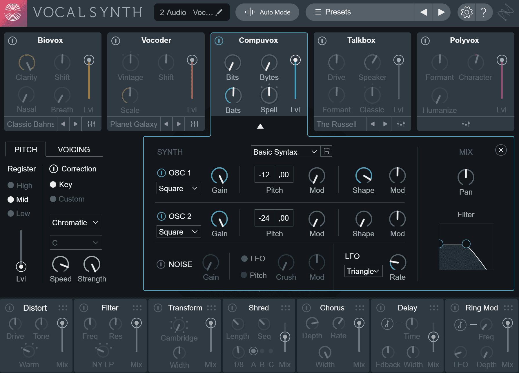 Creating a synth tone in Compuvox