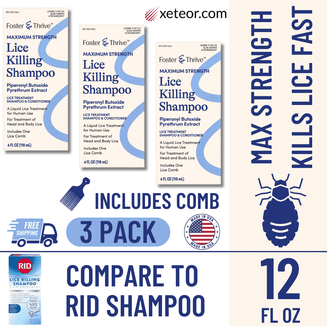 Nix vs Rid Lice Killing Shampoo - 3 Pack with Free Shipping