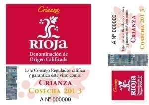 Rioja Crianza label