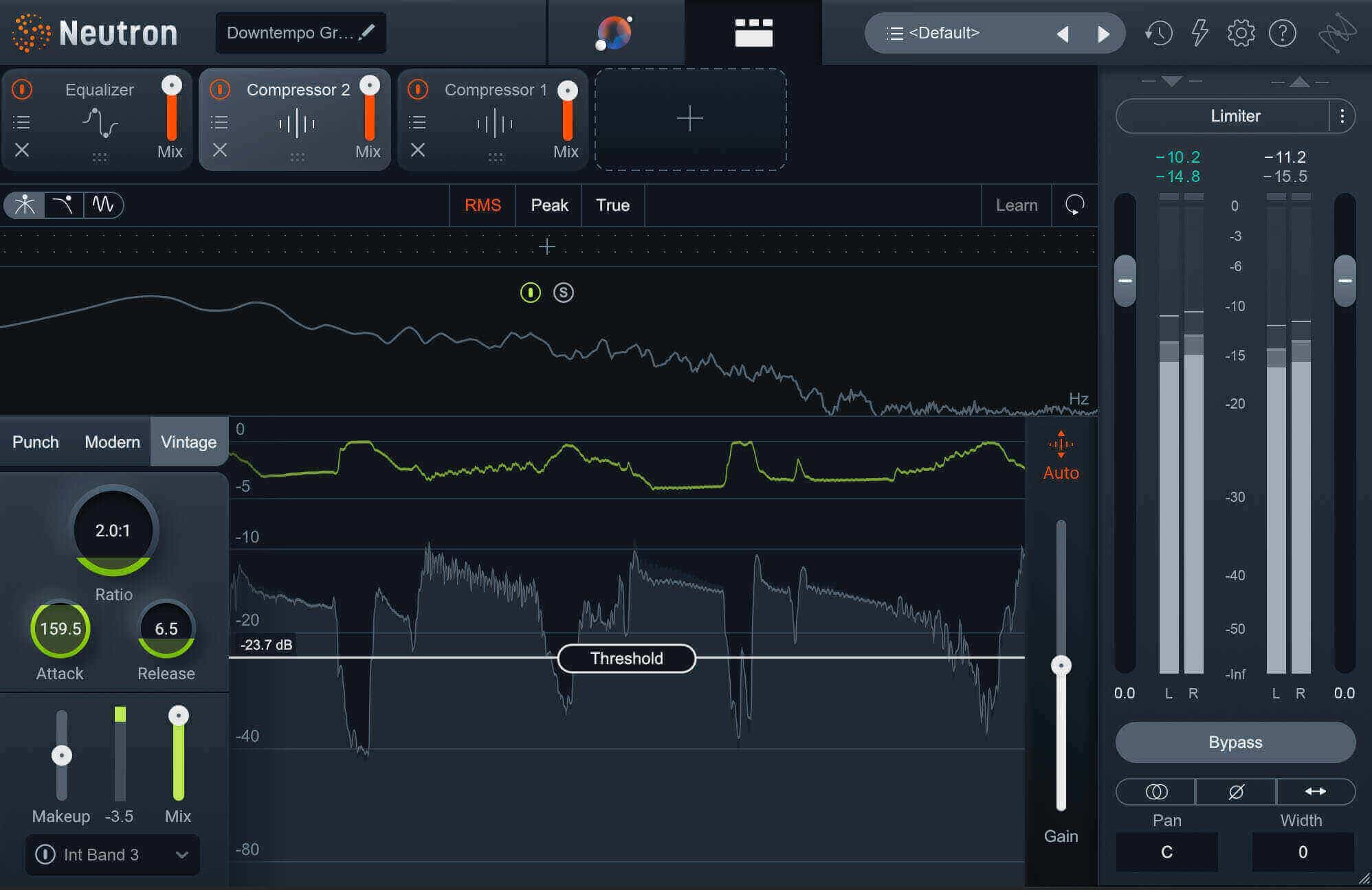 Compressor module in iZotope Neutron