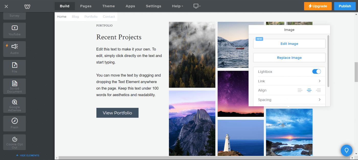 Weebly builder editing customization 