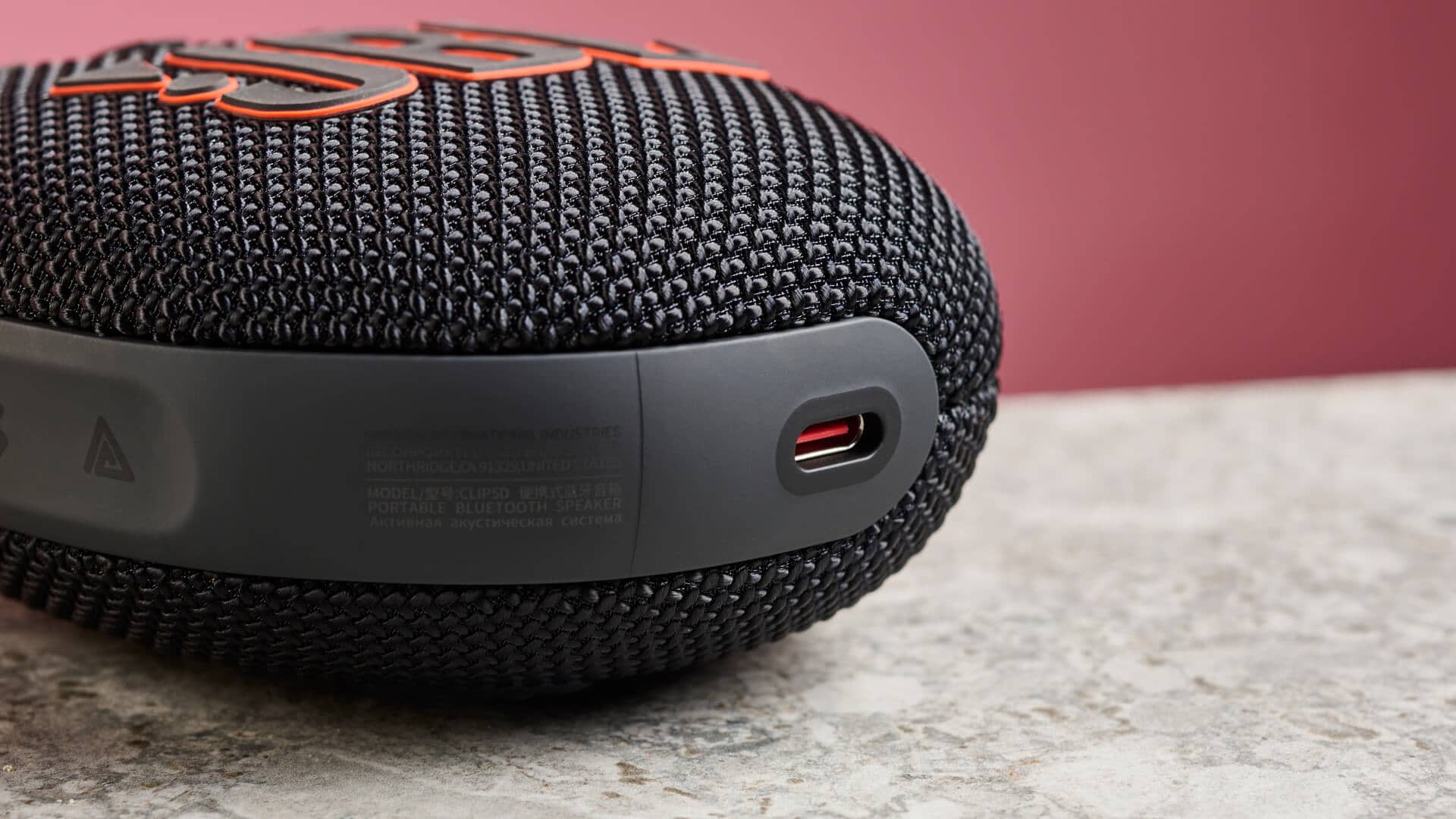 USB-C charging port on JBL Clip 5
