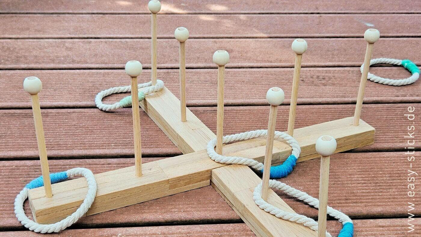 DIY Wurfspiel aus Holz – Ringwurfspiel basteln mit Easy‑Sticks