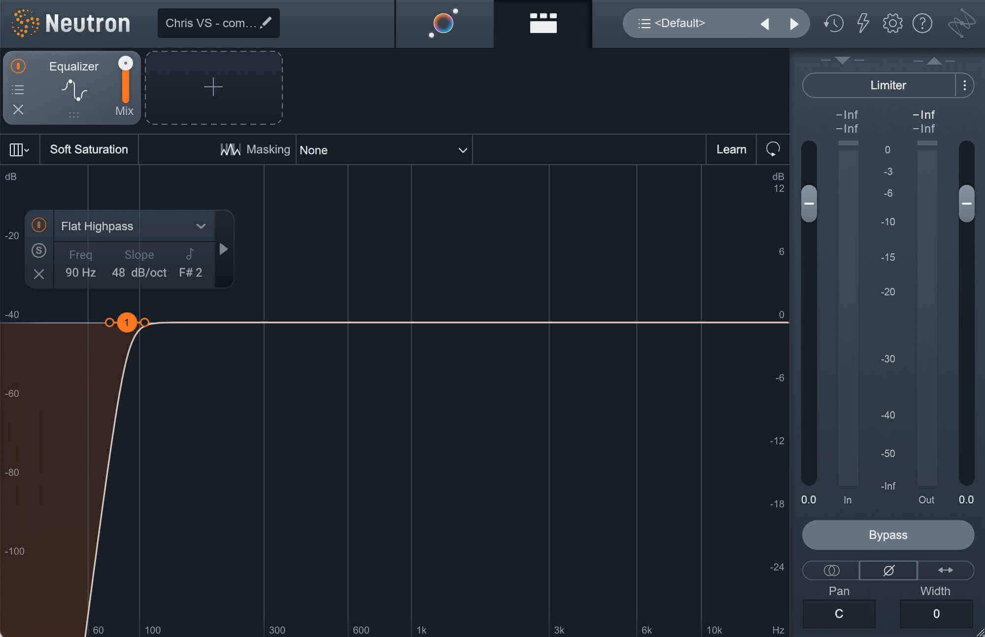 Vocal EQ settings for 1 Hz–100 Hz