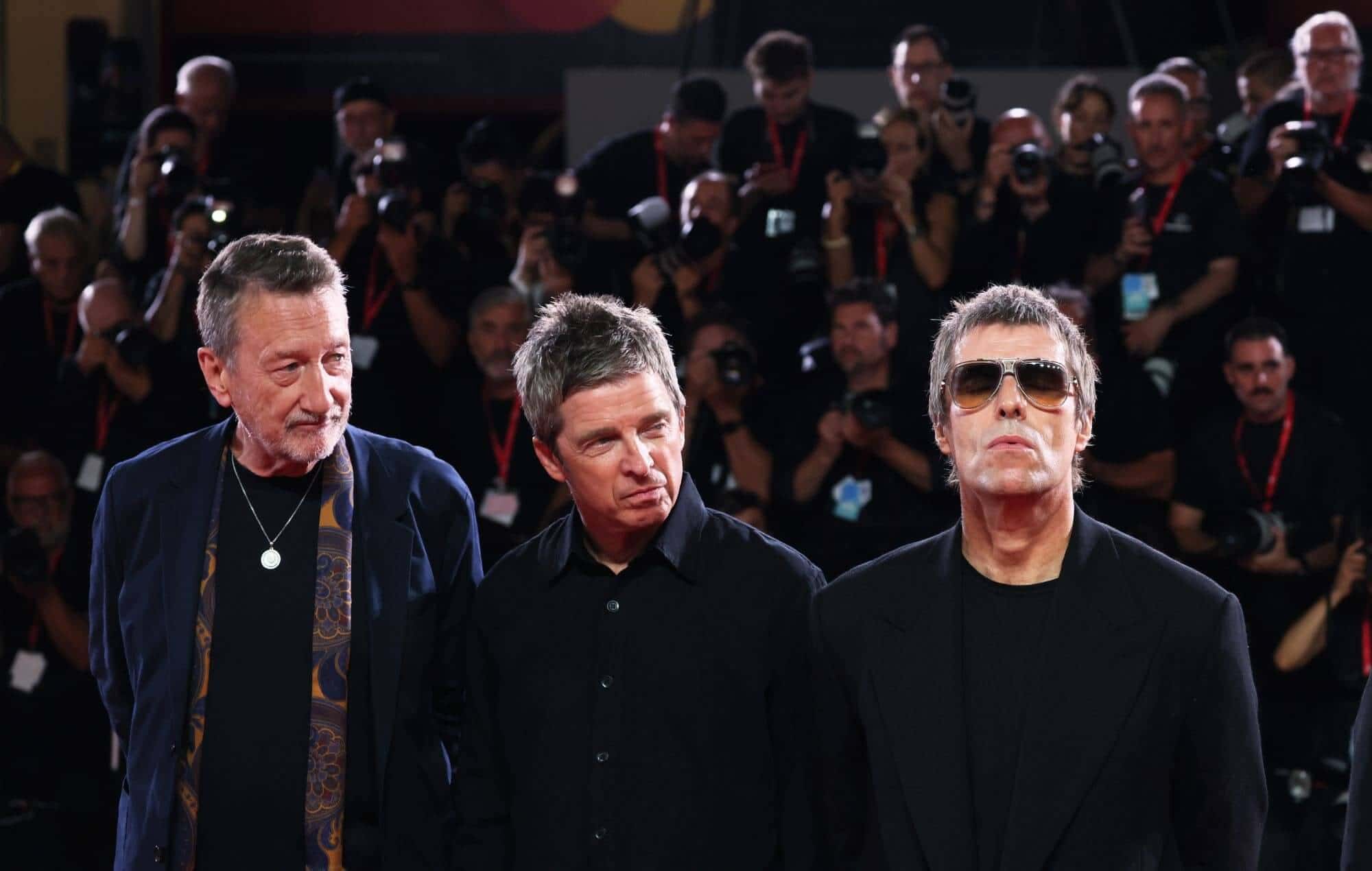 Steven Knight with Noel and Liam Gallagher at the documentary premiere