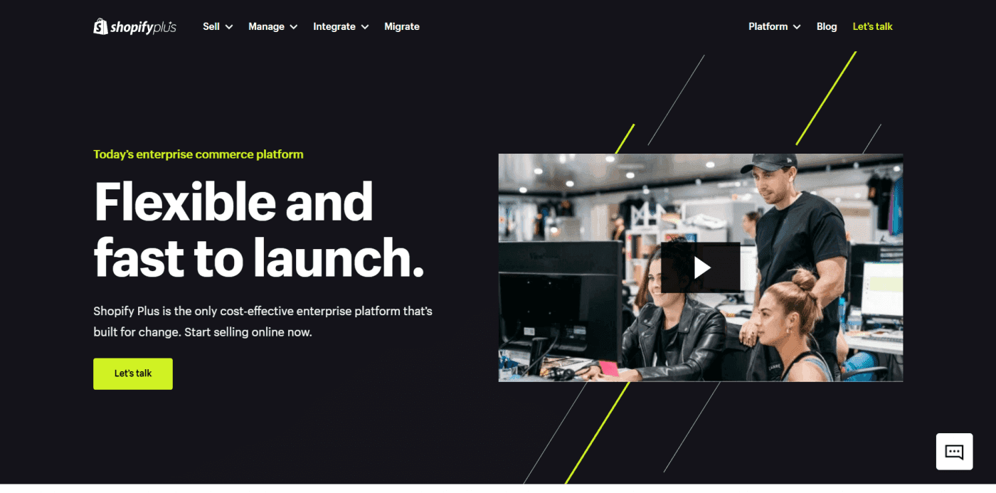 Shopify Plus home page