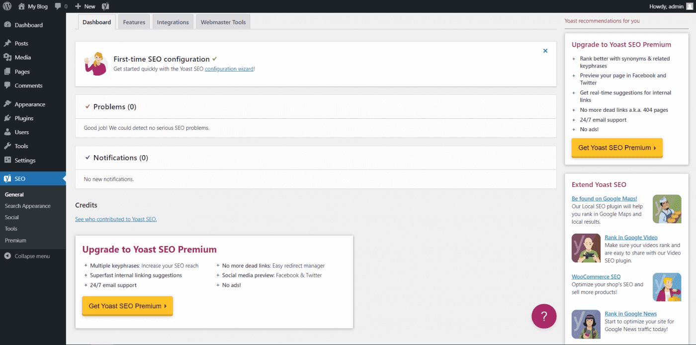 Blogger vs WordPress: Yoast SEO plugin