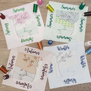 machine embroidered quilt blocks