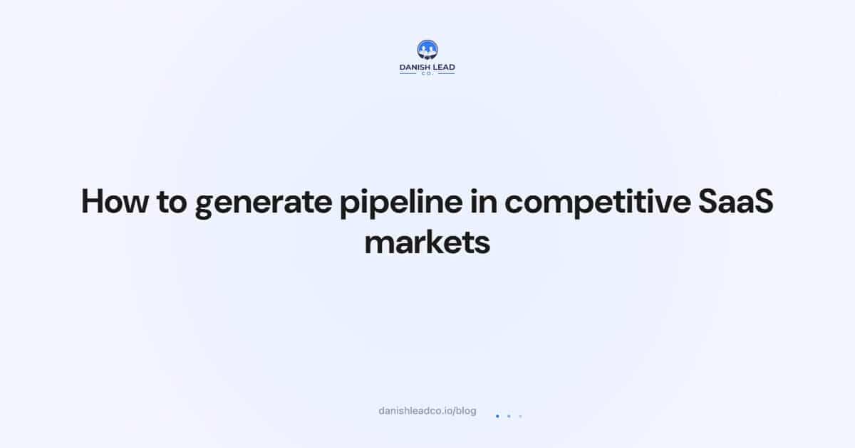 How to generate pipeline in competitive SaaS markets