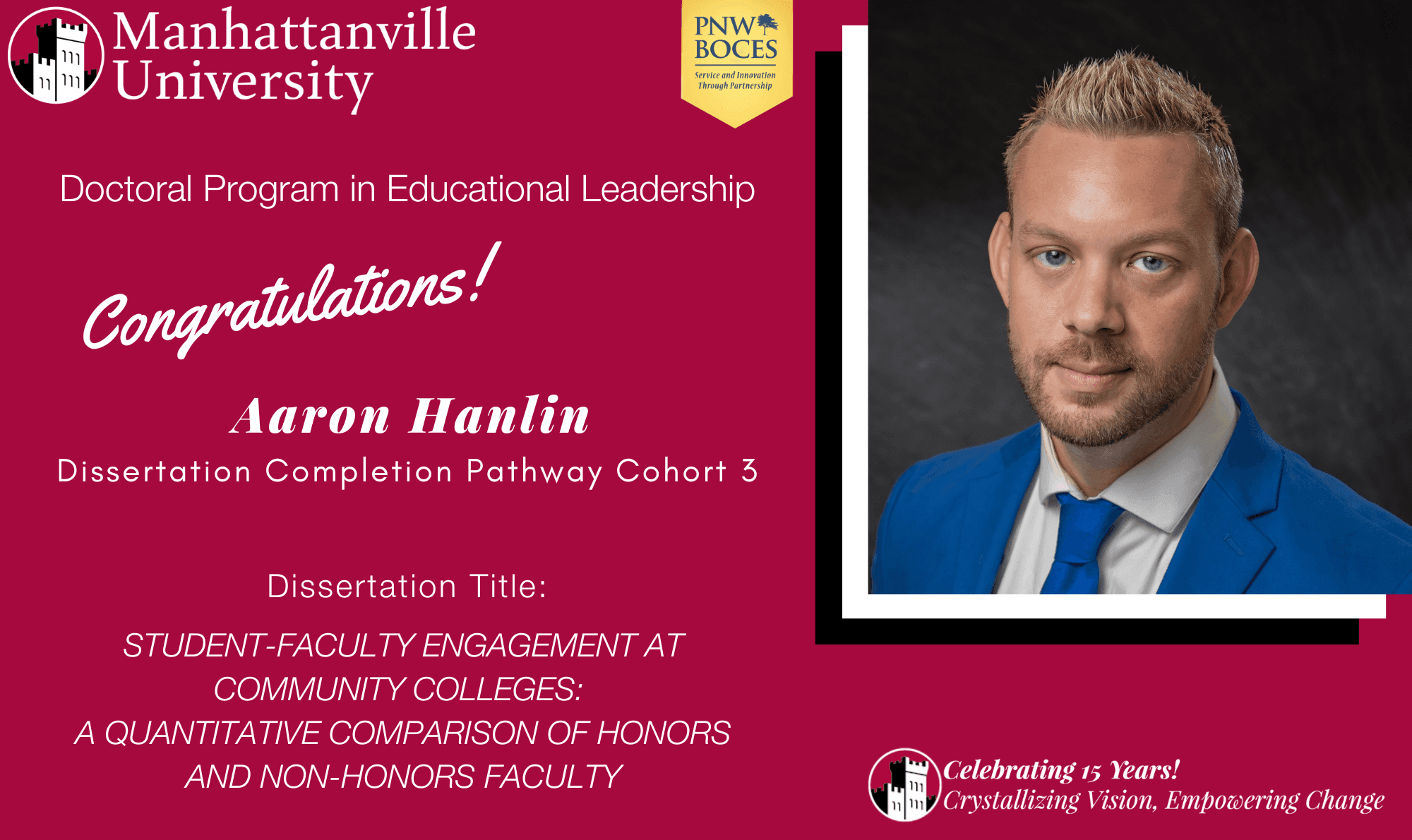 Successful Final Dissertation Defense - Congratulations to Aaron Hanlin!