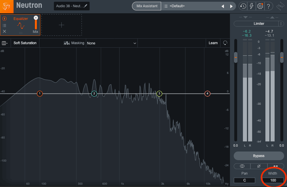 Create a wide guitar sound with Neutron's width slider