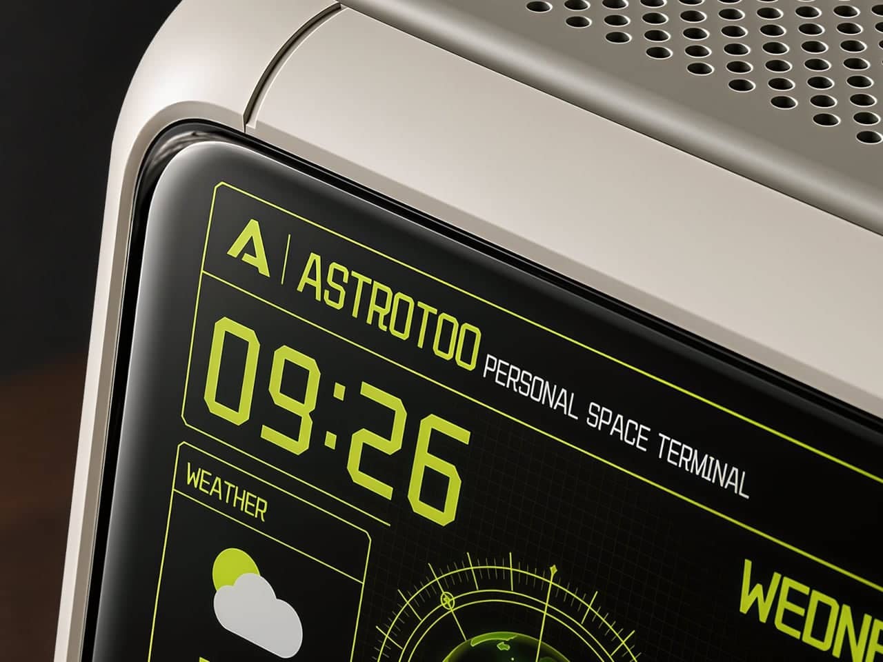 Retro-inspired Astrotoo speaker with illuminated screen